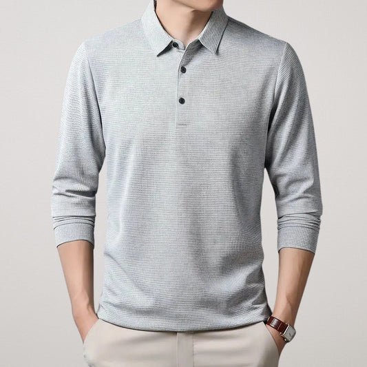 FIORA | Long-Sleeve Cotton Polo Shirt
