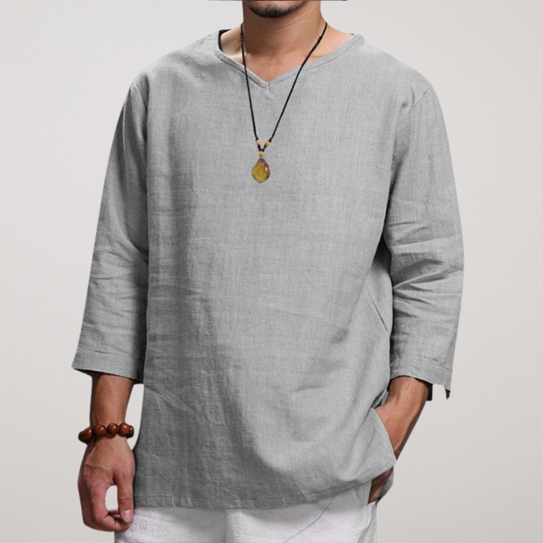 FIORA | Linen V-Neck Shirt