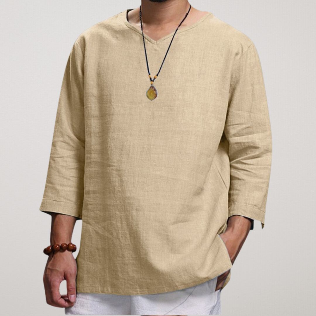 FIORA | Linen V-Neck Shirt