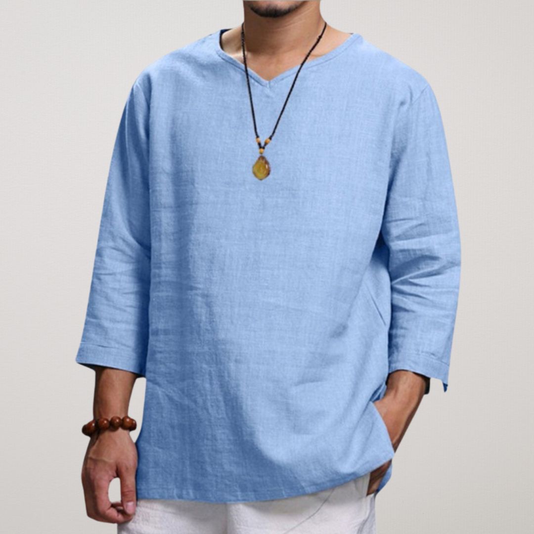 FIORA | Linen V-Neck Shirt