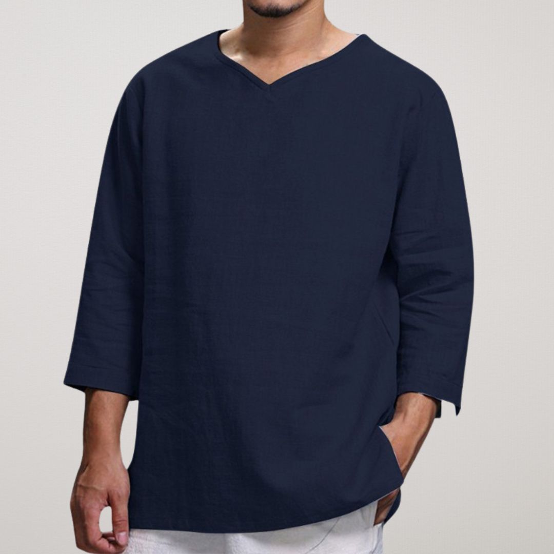 FIORA | Linen V-Neck Shirt