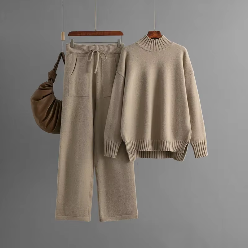 FIORA | Elegant Long-Sleeve Top & Wide-Leg Pants Set