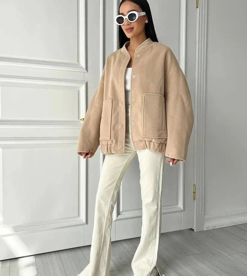 FIORA | Button Bomber Jacket