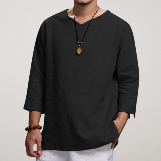 FIORA | Linen V-Neck Shirt